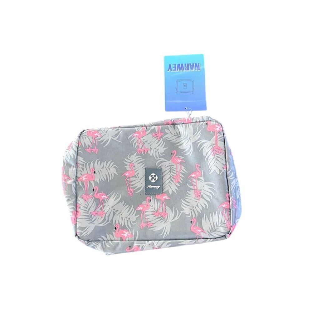 Narwey Cute Flamingo Makeup Bag Travel Organizer Multicolor Waterproof